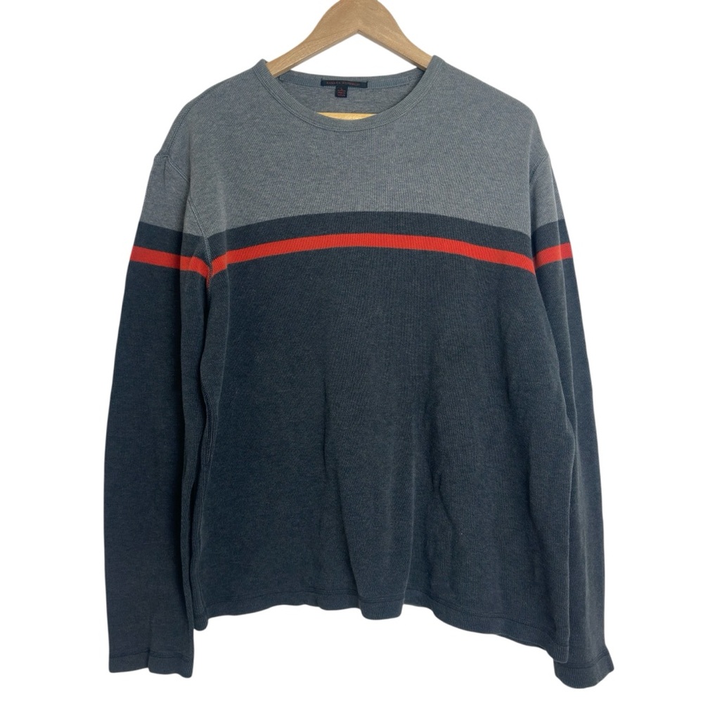 Vtg Banana Republic Y2K Pullover Sweater Crewneck Stripe Skater Grunge Large